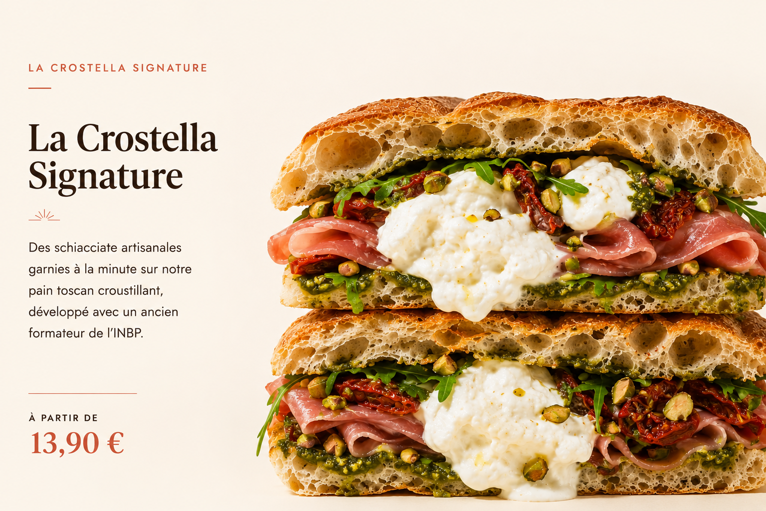 La Crostella Signature — sandwichs italiens artisanaux sur pâte maison